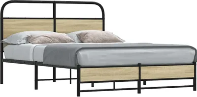 Produktbild von "2026 Promotion" Bettgestell moderne - ohne Matratze - 120x200 cm - Sonoma-Eiche Holzwerkstoff - Polsterbett CC25204