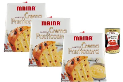 Produktbild von Maina Italian Gourmet Maina Panettone 3x800g mit Konditorcreme – 2,4kg + Polpa