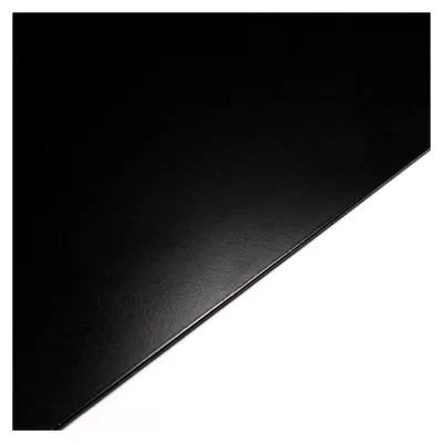 Produktbild von Bodenplatte in Tropfenform aus pulverbeschichtetem Stahlblech, schwarz, 1100 x 1100 mm, hitzebeständig und kratzfest