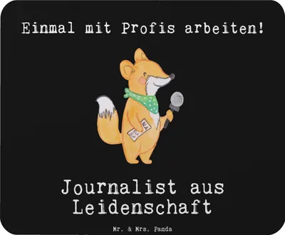 Produktbild von Mr. & Mrs. Panda Mauspad Journalist Leidenschaft - Schwarz - Geschenk, laptop, Mousepad, Ausbildung, pc, Witzig, Spruch, Mouse Pad