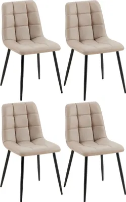 Produktbild von 4er Set Esszimmerstuhl HLO-CP11 Kunstleder  taupe