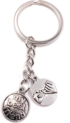 Produktbild von Onwomania Schlüsselanhänger BFF Best Friend Bester Friend Silber Metall Anhänger Charm