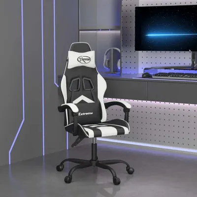 Produktbild von PUEAZU Gaming-Stuhl Schwarz und Weiß Kunstleder - Bürostühle &31131