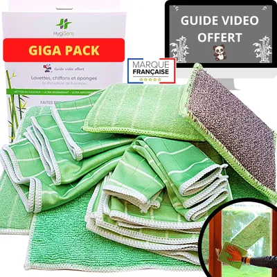 Zdjęcie produktu dla Zestaw 10 bardzo dużych ścierek do czyszczenia okien wykonanych z bambusa - ściereczki z mikrofibry - czyszczenie bez pozostawiania smug