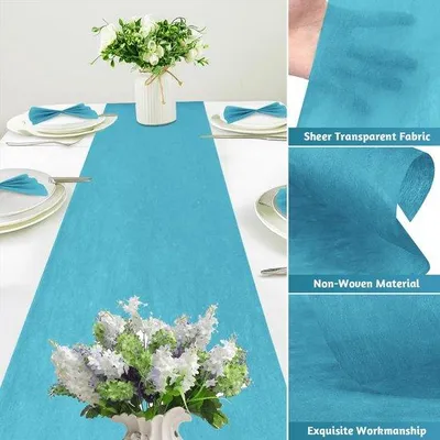 Productafbeelding van Moderne blauwe tafelkleed van vlies, geschikt voor feestelijke tafeldecoratie en meer