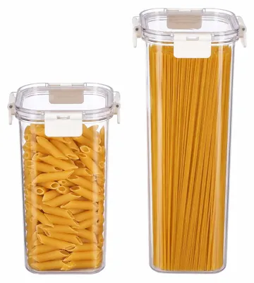Productafbeelding van Voorraaddozen set van 2, 1,5 l en 2 l, transparante keukencontainers