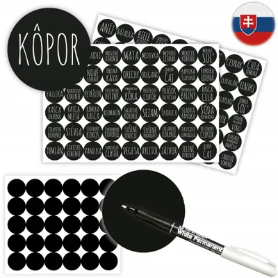 Produktbild von Zaplanowane Gewürzaufkleber & Blanko-Etiketten Set mit weißem Marker