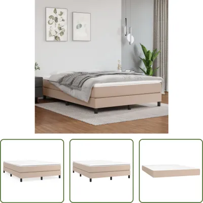 Immagine prodotto di The Living Store Letto a molle insacchettate Materasso Cappuccino-Marrone 140x190cm Similcuoio
