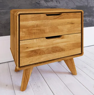 Produktbild von Nachtkommode Timaru 14 Wildeiche massiv geölt - Abmessungen: 48 x 47 x 30 cm (H x B x T)