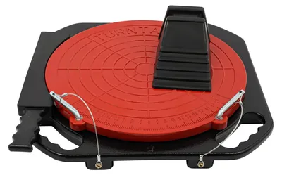Produktbild von Radvermessung Drehteller - Achsvermessung Drehplatten Für 4-Säulenhebebühne - 40x40 cm Platten - 3 t Pro Platte - 360° Drehbar - 0–50° Skala - Aluminiumlegierung - Set 2 Stück - Rot Schwarz