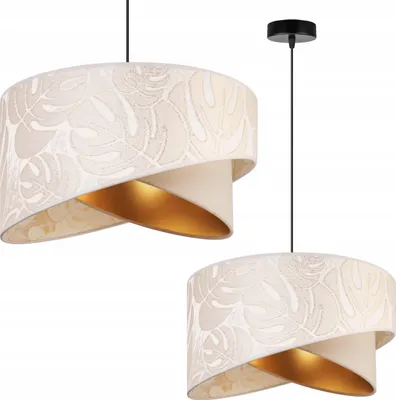Obrázek produktu pro Light-Home Milan stínidlo - Industriální stropní svítidlo - Kovové závěsné svítidlo s velurovým stínidlem - Béžová Monserta, černá