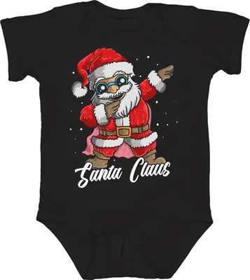 Produktbild von Dabbing Santa Claus - Weihnachten Weihnachtsgeschenk Christmas Unisex Baby Body, Schwarz, 3/6