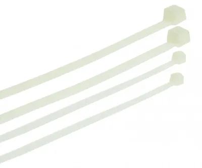 Imagen del producto de Cinta de plástico blanca, 4,8 x 350 mm, 100 unidades.