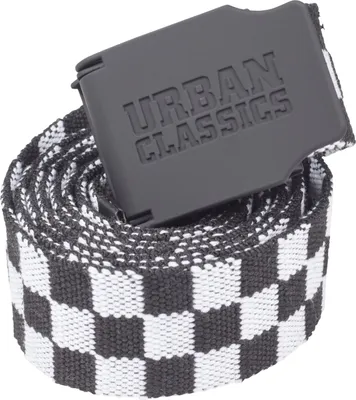Zdjęcie produktu dla Urban Classics TB2248 | Pasek UC Canvas Checkerboard 150 cm – Kolor: czarny/biały – Rozmiar: jeden rozmiar