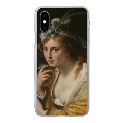 Produktbild von MuchoWow® Handyhülle Schutzhülle Hülle für iPhone X Eine Hirtin - Gemälde von Paulus Moreelse Silikon Softcase Handy Hülle - Handyhülle