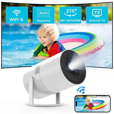 Produktbild von Azomor® Tragbarer Mini-Projektor mit WiFi, Bluetooth und Android für das Heimkino