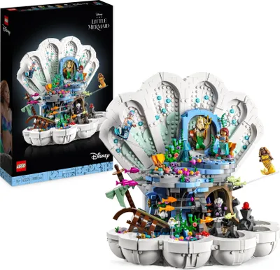 Produktbild von LEGO Disney Princess Arielles königliche Muschel Set aus dem 2023 Film die Meerjungfrau mit Ursula, Sebastian & Fabius Figuren, Geschenk für erwachsene Frauen, Männer, Teenager Mädchen, Jungen 43225