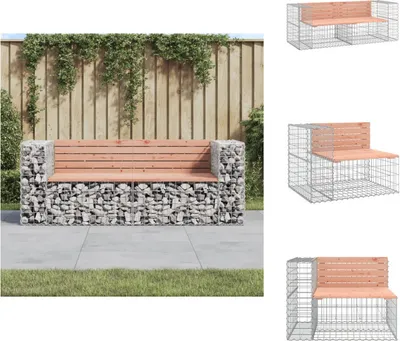 Produktbild von vidaXL Gartenbank aus Gabionen 184x71x65,5 cm Massivholz Douglasie -  Gartenbänke