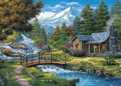 Produktbild von ART PUZZLE Puzzle Zwei Wasserfälle 2000 Teile