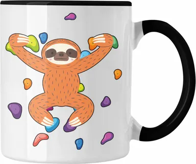 Produktbild von Trendation - Bouldern Lustige Tasse Kletterfans Kletterhalle Geschenkidee (Schwarz)