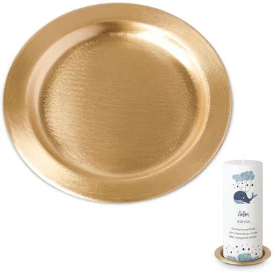 Immagine prodotto di Portacandele rotondo per candele a cono, Ø 11 cm, color oro