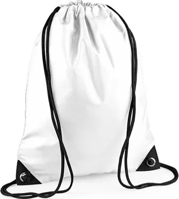 Immagine prodotto di BagBase BG10 | Borsa da palestra Premium Gymsac | 33 x 45 cm - Colore: Bianco - Dimensioni: 33 x 45 cm