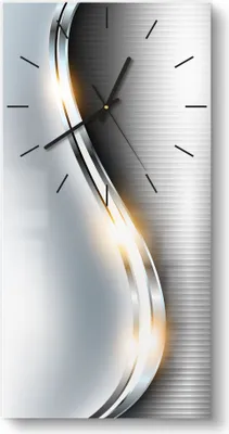 Produktbild von DEQORI Glasuhr 30x60 cm Modern 'Elegantes Vektordesign' Wanduhr Glas Uhr Design leise