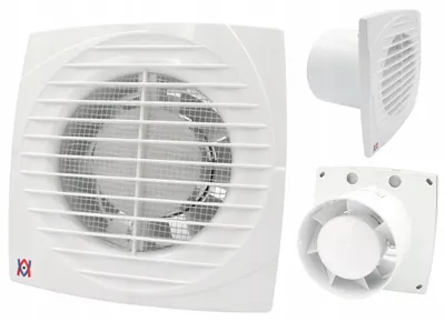 Image de Ventilateur d'extraction axial - Diamètre du conduit : 100 mm - Avec hygrostat - Avec minuterie - Débit : 95 m³/h - Pour salle de bains et WC