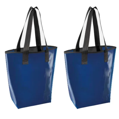 Produktbild von 2x Freizeittasche 16 Liter LKW Plane Tasche Umhängetasche Dunkelblau Damen Herren Schultertasche Sporttasche