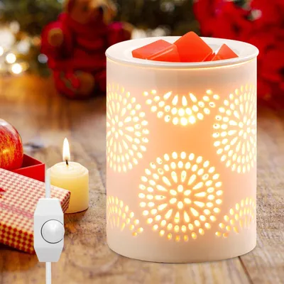 Keramik-Duftlampe, elektrisch, für Duftwachs und Öle, 10,8 cm