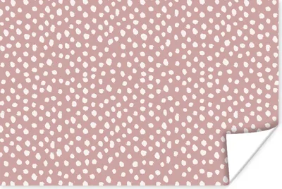 Produktbild von MuchoWow® Poster Rosa - Punkte - Weiß - Muster 60x40 cm - Schlafzimmerdekoration
