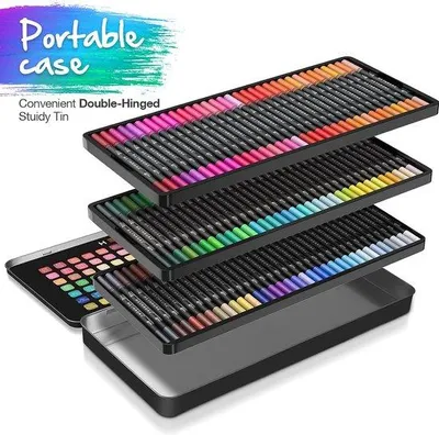Produktbild von Famanu Pinselmarker 100 Farben - Künstlermarker für Erwachsene und Kinder