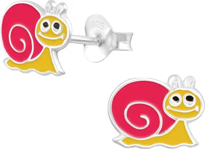 Produktbild von Ohrstecker Sterling Silber mit Schnecke in gelb-pink