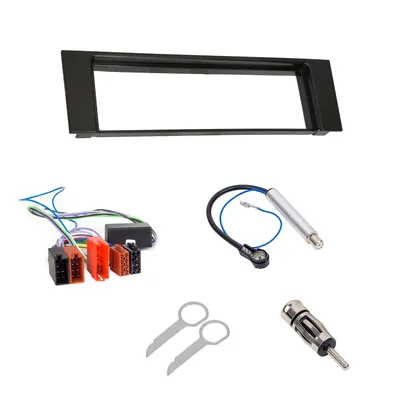 Produktbild von Audioproject A131 - Autoradio Radioblende Einbauset kompatibel für Audi A4 B6 8E 8H Avant - Radioadapter 2 x Antennenadapter DIN ISO Einbaurahmen schwarz