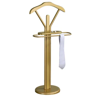 Produktbild von Herrendiener Stummer Damen Diener Kleiderbutler Kleiderständer FABIO mit Kleiderbügel, Hosenbügel, kleine Ablage in goldfarben