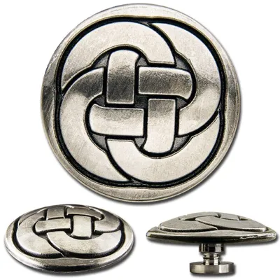 3 Stück Celtic Concho Schraubklinknagel, Keltischer Knoten No. 2