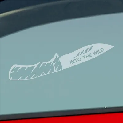 Produktbild von Auto Aufkleber Klappmesser Messer Knife Jagd Hunting Wild Wald Car 19x3 cm Milchglas Sticker Heckscheibenaufkleber