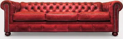 Image de Ensemble de canapé Chesterfield, comprenant un canapé 3 places, un canapé 2 places et un fauteuil, revêtus en cuir