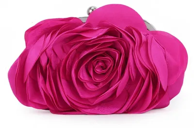 Image de Omgoods - Pochette en satin élégante avec motif floral, idéale pour les soirées
