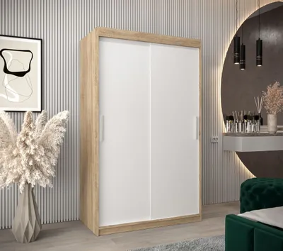 Obrázok produktu pre Šatníková skriňa TIMEA v šírke 120 cm - dub sonoma / biela
