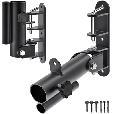 Produktbild von Bodenanker zur Wandmontage – für Halterungen von 1 und 2 Zoll – Metall – Schwarz – für Heim- und Garagenfitnessgeräte