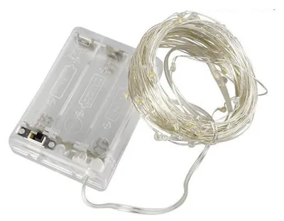 RGBY-LED-Lichtsnoer, 10 m, batteriebetrieben, festliche Dekoration