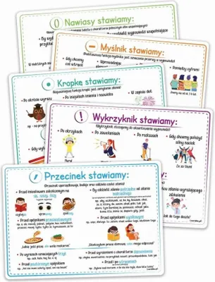 Imagen del producto de Plansze edukacyjne A4-Znaki interpunkcyjne 5 kart