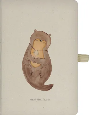 Produktbild von Mr. & Mrs. Panda Tagebuch Otter Muschel - Transparent - Geschenk, Motivation, Skizzenbuch, Kladde, notizbuch, Journal, Reisetagebuch, Träumen, Büro
