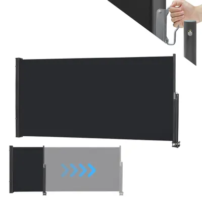 Obrázok produktu pre Výsuvná bočná markíza s UV ochranou, 140 x 300 cm, antracitová farba