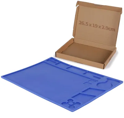 Lötmatte 350x253x5 mm, hitzebeständig bis 500 °C, Silikon, mit Lineal