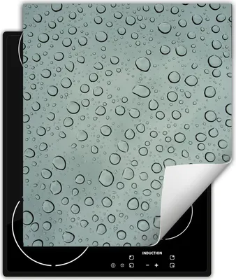 Produktbild von DarHaus Herdabdeckplatte 45x52 cm Anti Rutsch Matte Aufrollbar, grau - tropfen