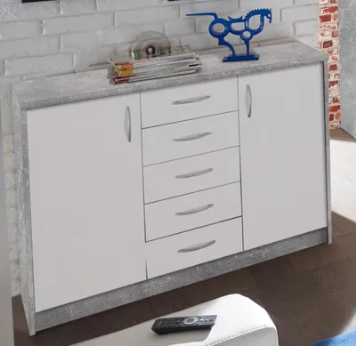 Image de Kommode >Olli< in Beton - 109x86x35cm (BxHxT)