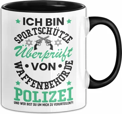 Produktbild von Sportschütze Tasse Geschenk Spruch Geschenkidee Geburtstag Ich Bin Sportschütze (Schwarz)