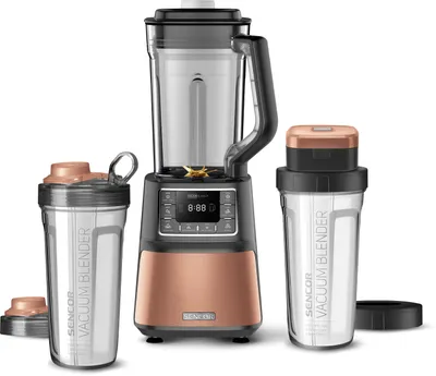 Obrázek produktu pro SENCOR SBU 7876GD Automatický vakuový super mixér, 8 titanových nožů, 7 programů, 1,5 l tritanová (PCTG) mixovací nádoba,2x 0,7 l nádoba, 28 000 ot./min., příkon 1 500 W